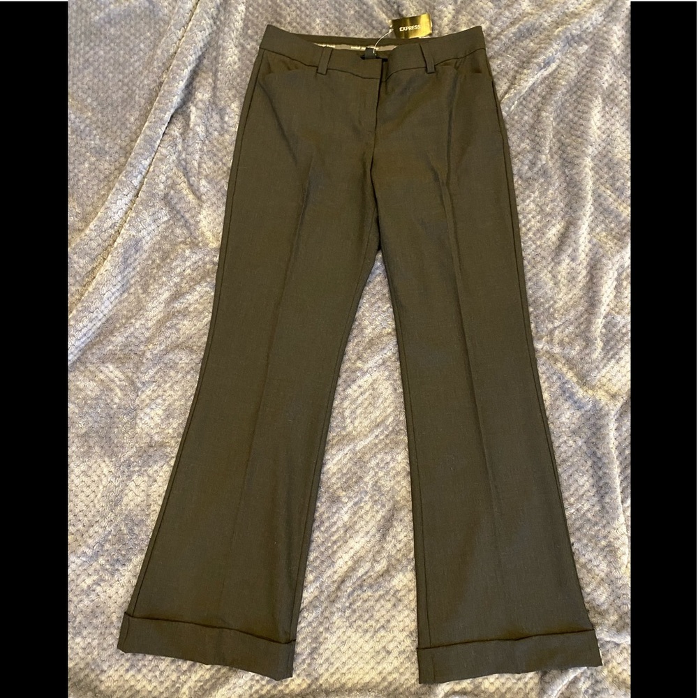 NWT Express Editor charcoal grey sz8 dress pant with cuffs